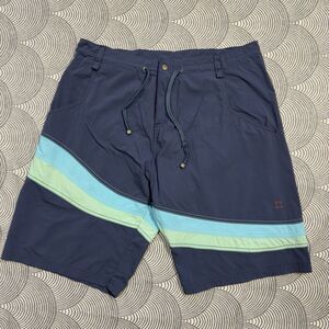 Boss Hugo Boss Mesh Lined Color Black Swim Board Shorts Blue Men Large EUC